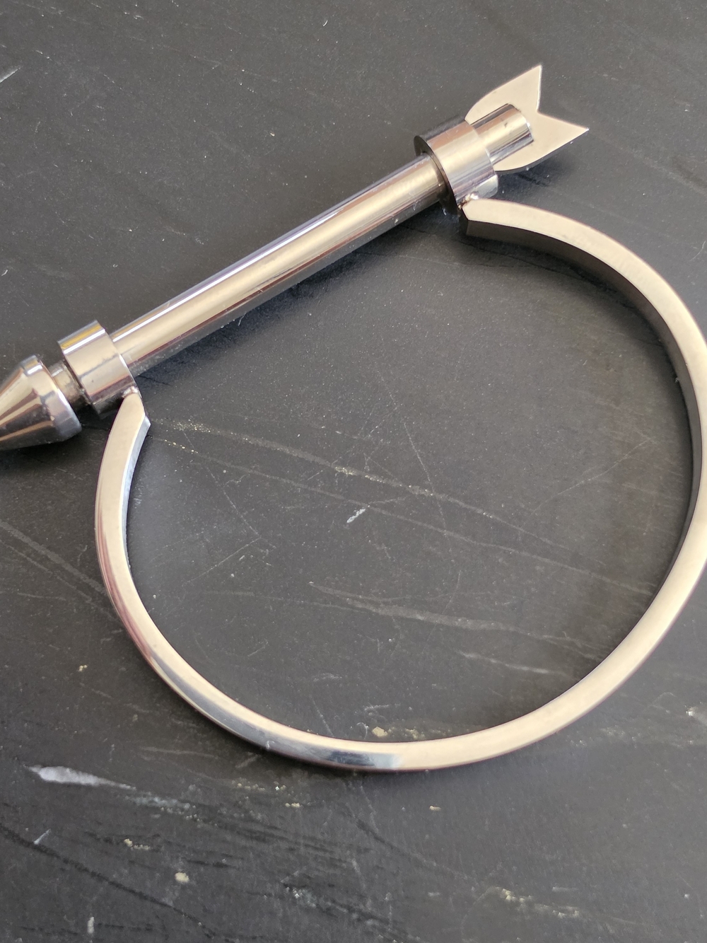 Men's Silver T-Bar Cuff Bracelet - Modern Metal Design